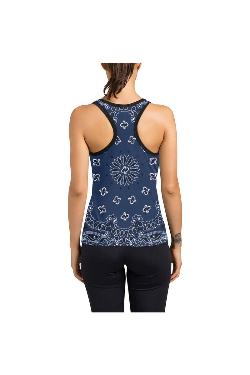 Blue Bandana Women's Racerback Tank Top - Objet D'Art