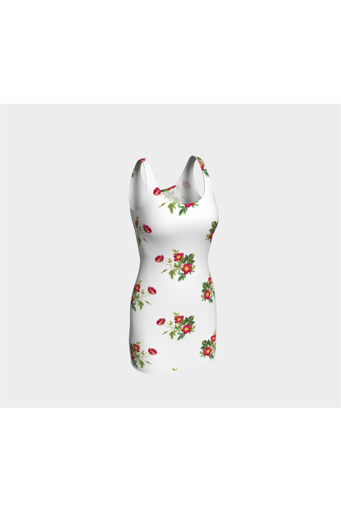 White Floral Bodycon Dress - Objet D'Art