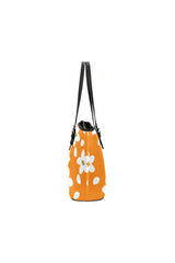 Flower White Turmeric Purse Leather Tote Bag/Small - Objet D'Art