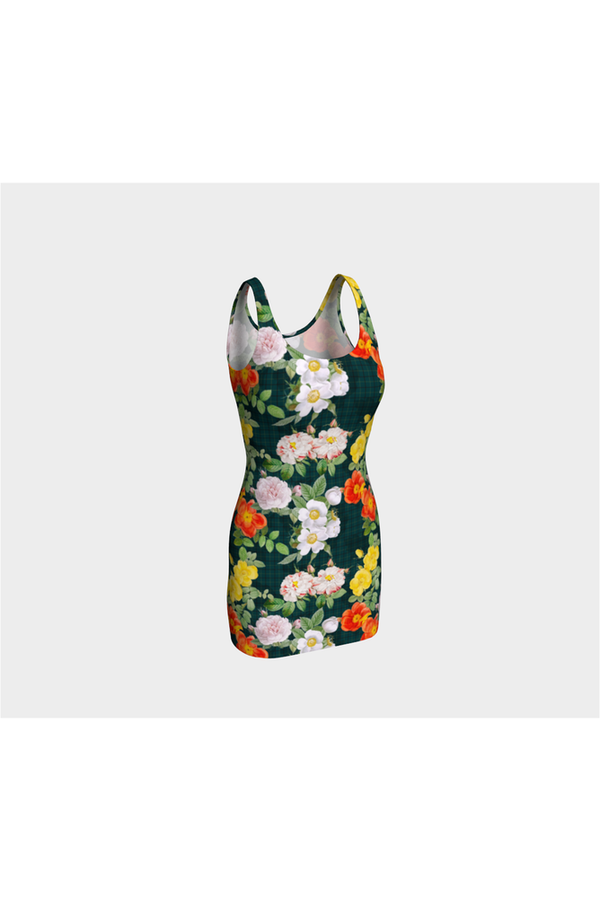 Floral Tattersall Bodycon Dress - Objet D'Art