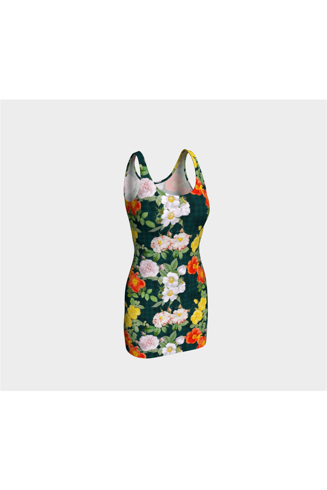 Floral Tattersall Bodycon Dress - Objet D'Art