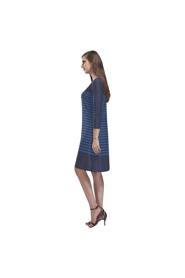 winter blue Rhea Loose Round Neck Dress(Model D22) - Objet D'Art