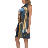 Girll With The Pearl Earring Tie Back Halter Neck Flared Dress - Objet D'Art