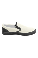 Eggshell Men's Slip-on Canvas Shoes (Model 019) - Objet D'Art