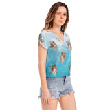 Batwing Sleeve V-Neck Top - Objet D'Art