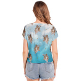 Batwing Sleeve V-Neck Top - Objet D'Art