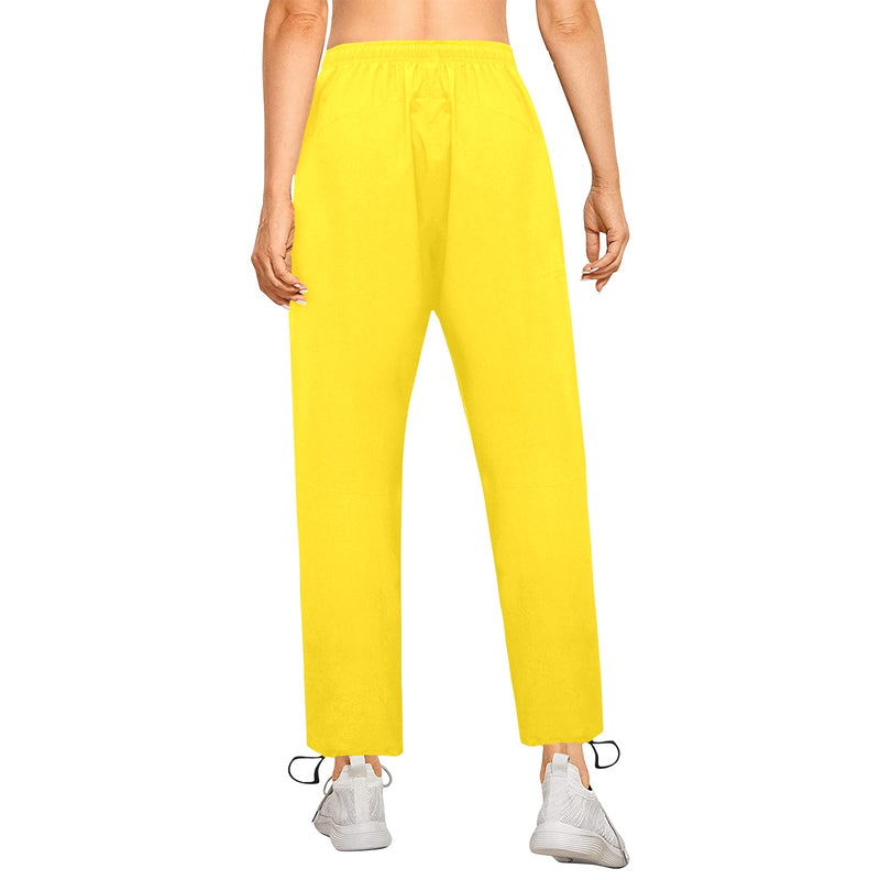 yellow print 2 Women's Quick Dry Cargo Sweatpants (Model L65) - Objet D'Art