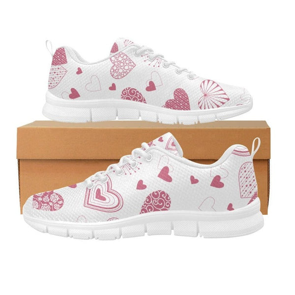 Pink Heart Ombre Women's Breathable Running Shoes - Objet D'Art