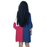 Texas Lone Star Half Sleeves V-Neck Mini Dress (Model D63) - Objet D'Art