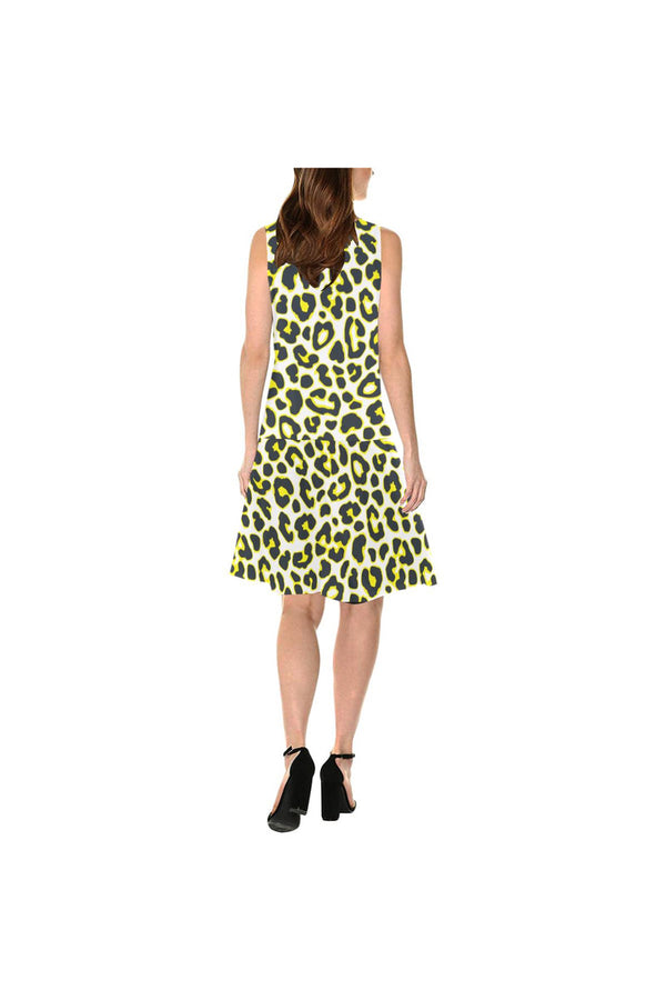 Leopard Print Sleeveless Splicing Shift Dress(Model D17) - Objet D'Art