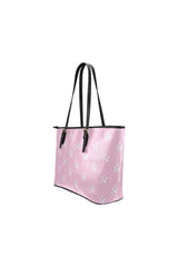 Pink Star Print Leather Tote Bag/Small - Objet D'Art