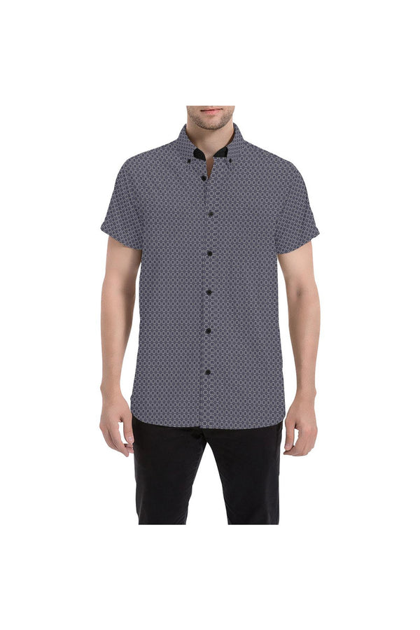 Blue Smoke Men's All Over Print Short Sleeve Shirt (Model T53) - Objet D'Art