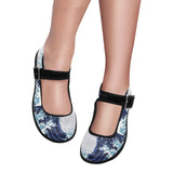 Hokasai Great Wave Mila Satin Women's Mary Jane Shoes (Model 4808) - Objet D'Art