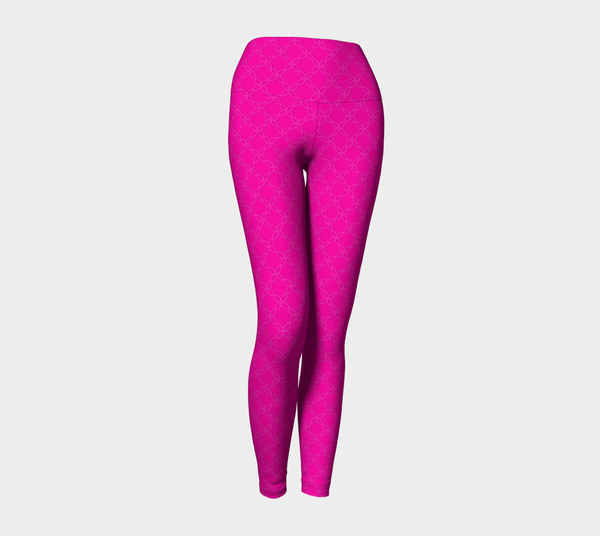 Fuchsia Petals Yoga Leggings - Objet D'Art