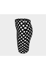 Black & White Polkadot Fitted Skirt - Objet D'Art