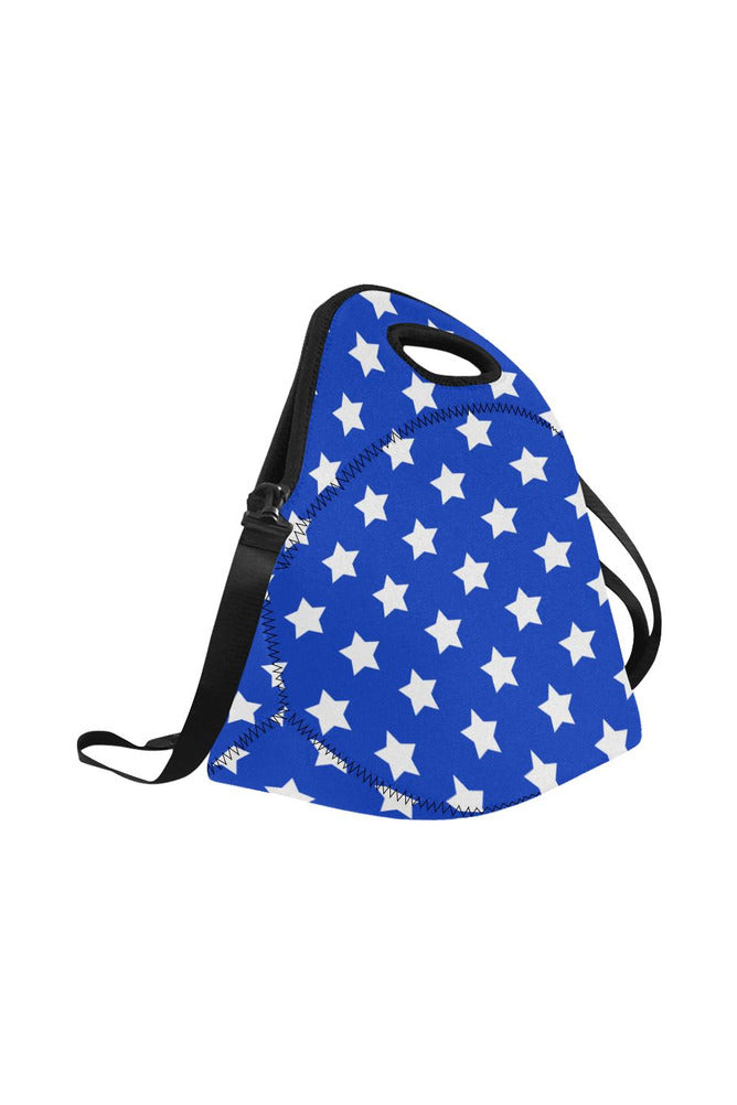 Stars On Blue Neoprene Lunch Bag/Large (Model 1669) - Objet D'Art