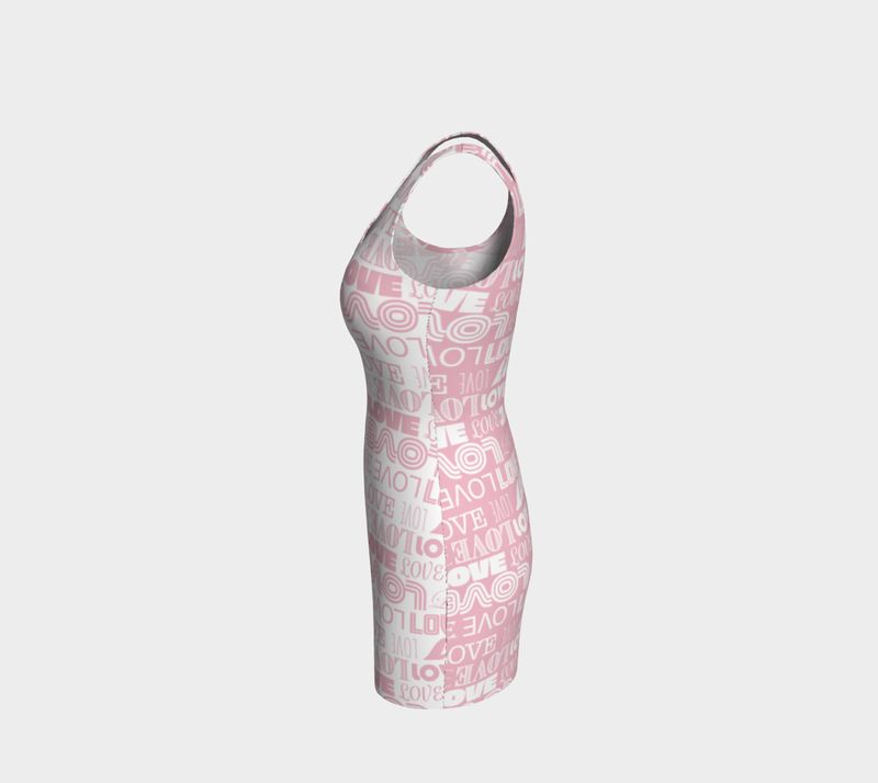 Love Print Bodycon Dress - Objet D'Art
