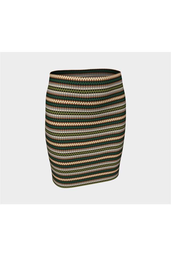 Jagged Striped Fitted Skirt - Objet D'Art