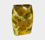 Van Gogh Almond Blossom Fitted Skirt - Objet D'Art