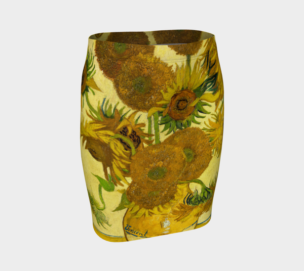 Van Gogh Almond Blossom Fitted Skirt - Objet D'Art