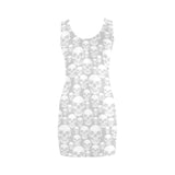skull gray print Medea Vest Dress (Model D06) - Objet D'Art