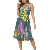 Sleeveless Square Neck Flare Hem Midi Dress - Objet D'Art