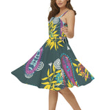 Sleeveless Square Neck Flare Hem Midi Dress - Objet D'Art