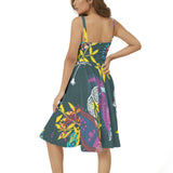 Sleeveless Square Neck Flare Hem Midi Dress - Objet D'Art