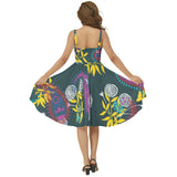 Sleeveless Square Neck Flare Hem Midi Dress - Objet D'Art