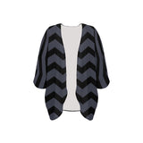 waves8 print Women's Kimono Chiffon Cover Up (Model H51) - Objet D'Art