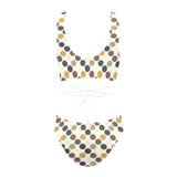 colored spots print 4 Cross String Bikini Set (Model S29) - Objet D'Art