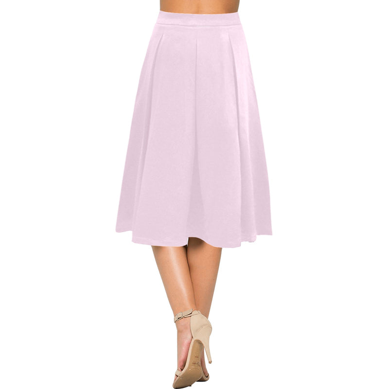 Pink Mnemosyne Women's Crepe Skirt (Model D16) - Objet D'Art