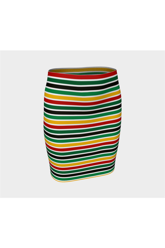 Pan African Stripe Fitted Skirt - Objet D'Art