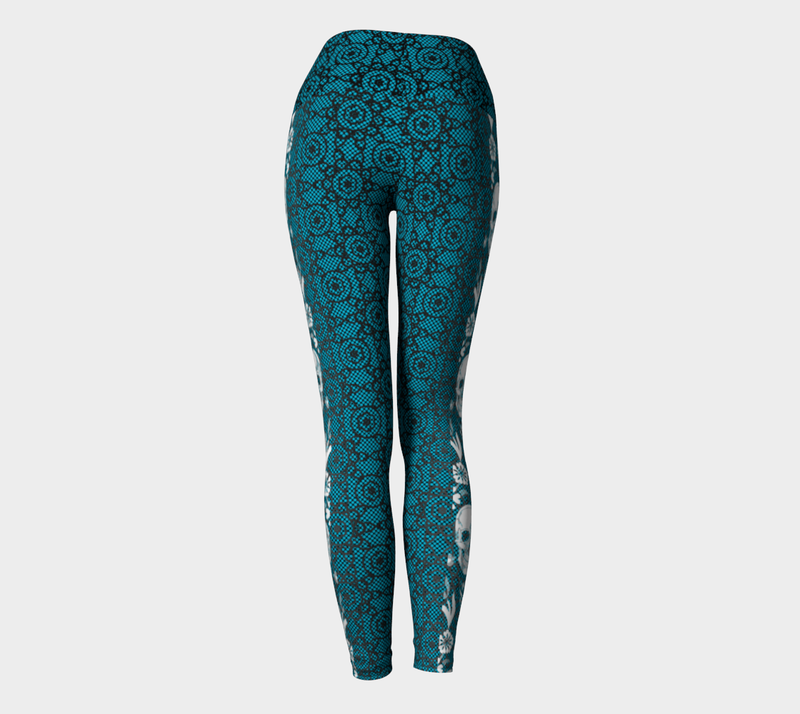 Mandala and Skull Yoga Leggings - Objet D'Art