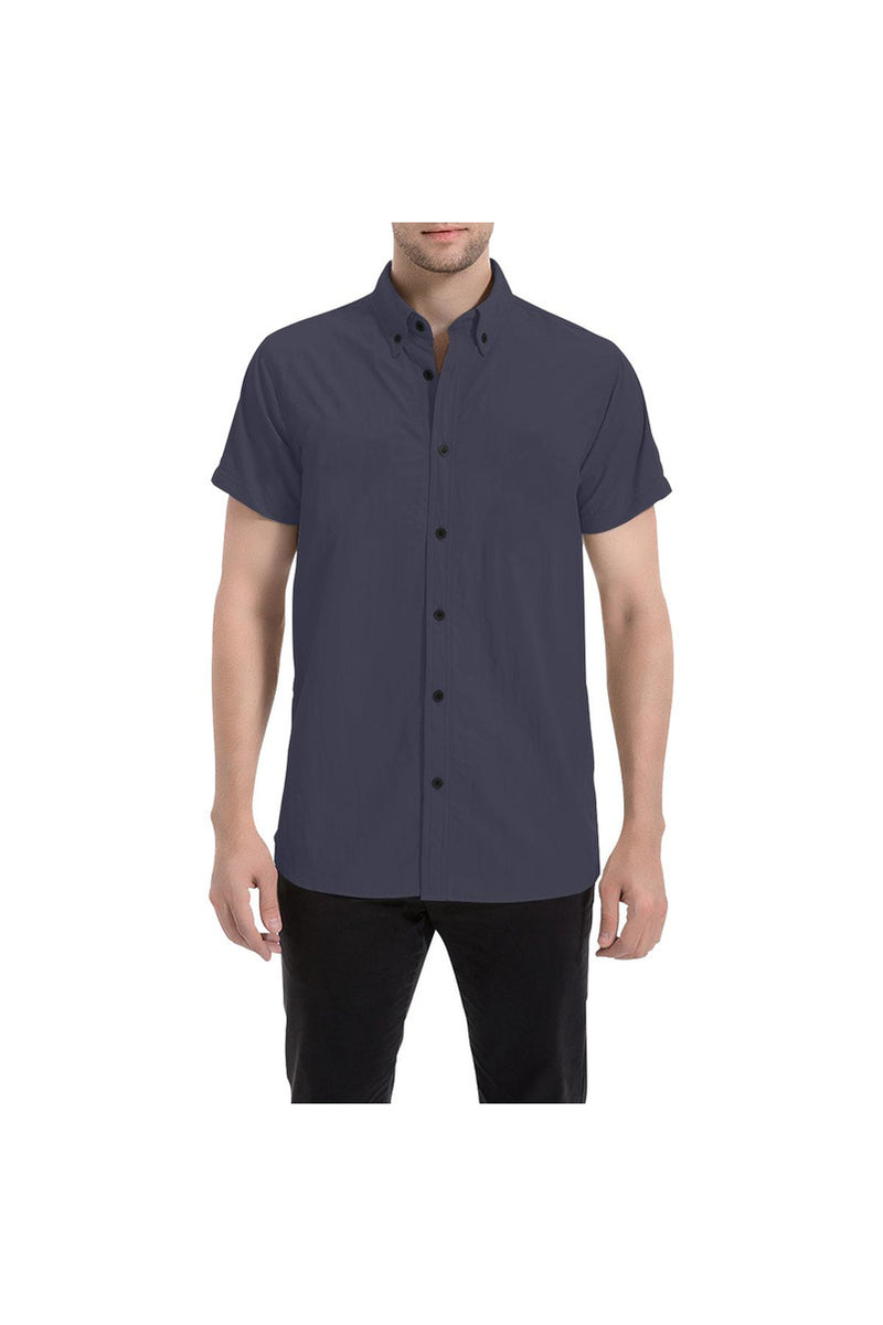 Evening Blue Men's All Over Print Short Sleeve Shirt/Large Size (Model T53) - Objet D'Art