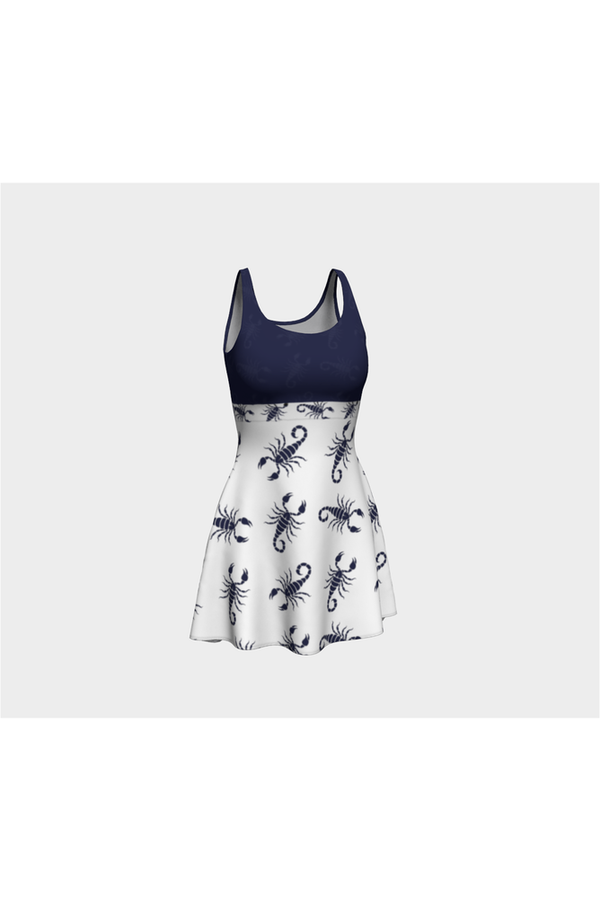 Scorpion in Delft Blue Flare Dress - Objet D'Art