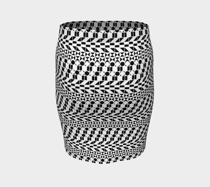 Geometric Fun Fitted Skirt - Objet D'Art