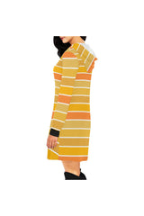 Shades of Turmeric All Over Print Hoodie Mini Dress (Model H27) - Objet D'Art