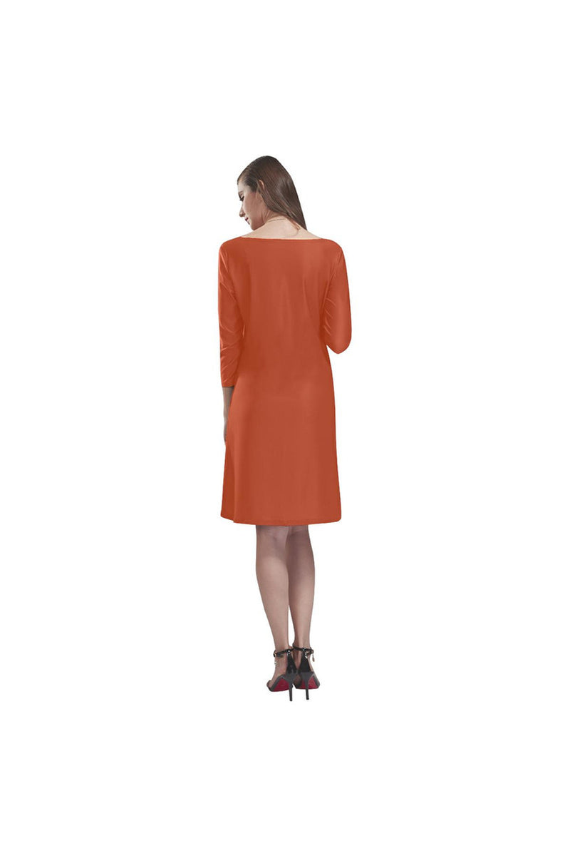 Winter Rust Rhea Loose Round Neck Dress - Objet D'Art