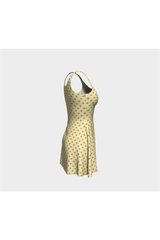 Pale Yellow Floral Flare Dress - Objet D'Art