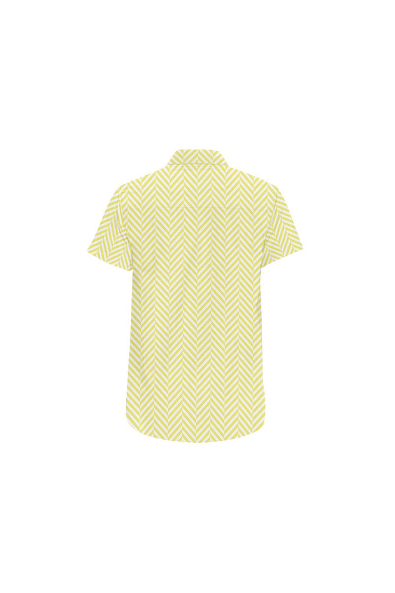 Herringbone Happiness Men's All Over Print Short Sleeve Shirt/Large Size (Model T53) - Objet D'Art