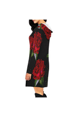 rose 2 H27 - HOOD All Over Print Hoodie Mini Dress (Model H27) - Objet D'Art
