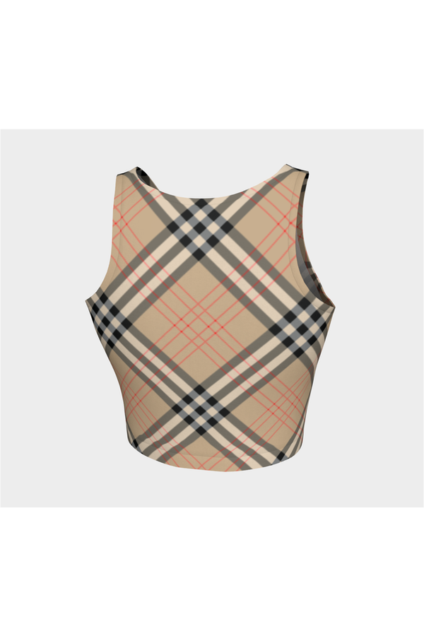 Tan Tartan Athletic Top - Objet D'Art