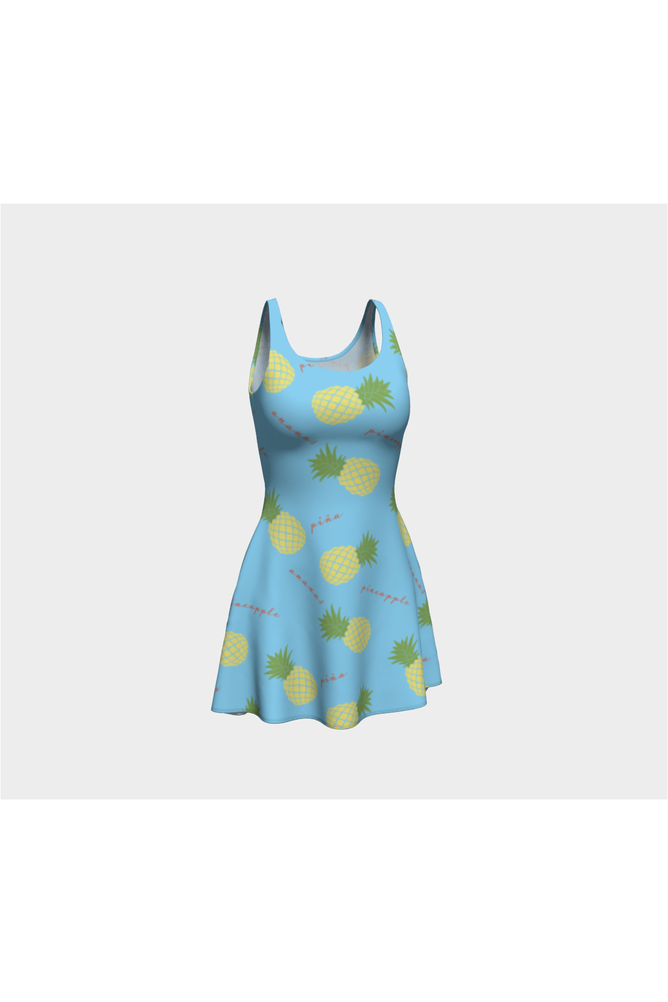 Pastel Blue & Pineapple Passion Flare Dress - Objet D'Art