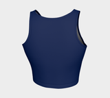 Morning Glory Blue  Athletic Crop Top - Objet D'Art