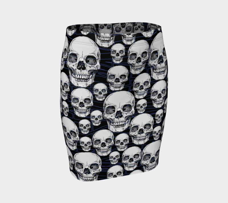 Skull Nation Fitted Skirt - Objet D'Art