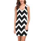 waves12 print Medea Vest Dress (Model D06) - Objet D'Art