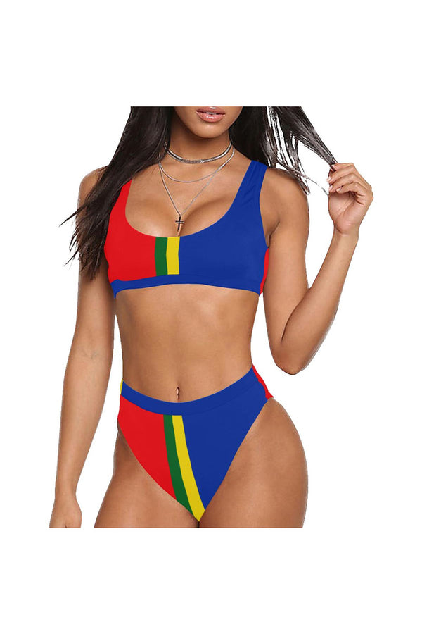 Sami Flag Sport Top & High-Waist Bikini Swimsuit - Objet D'Art