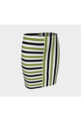Pepper Stem Bi-Directional Striped Fitted Skirt - Objet D'Art