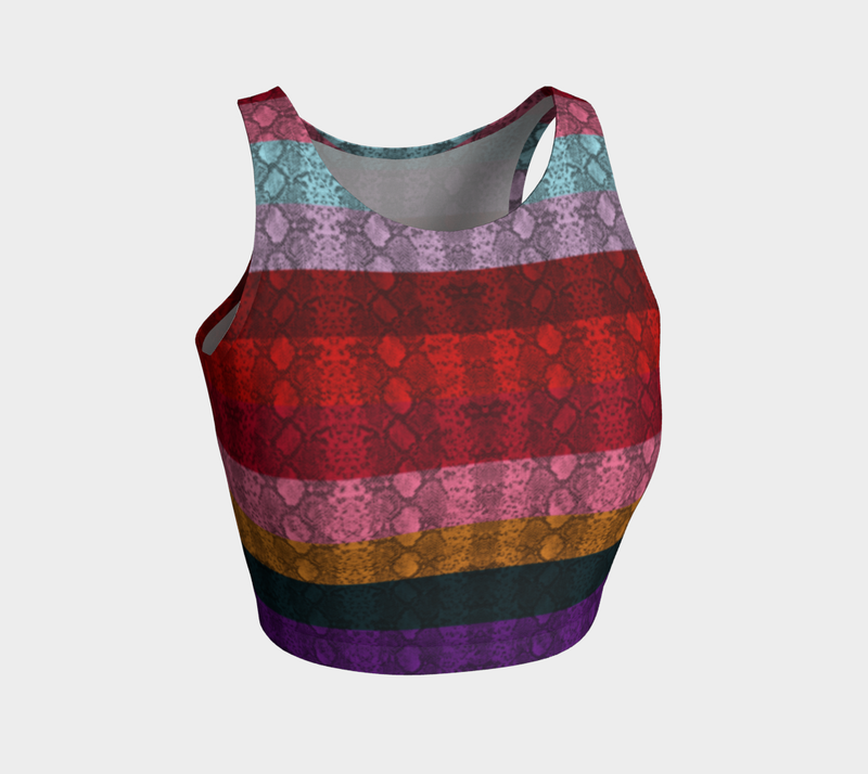 Rainbow Striped Athletic Crop Top - Objet D'Art